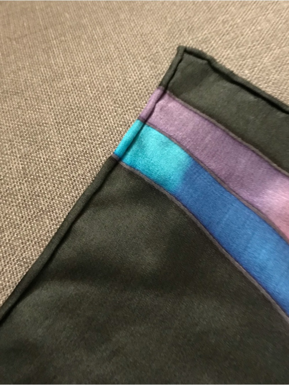 Multicolor Loop Print Black Silk Scarf - Picture 7 of 10